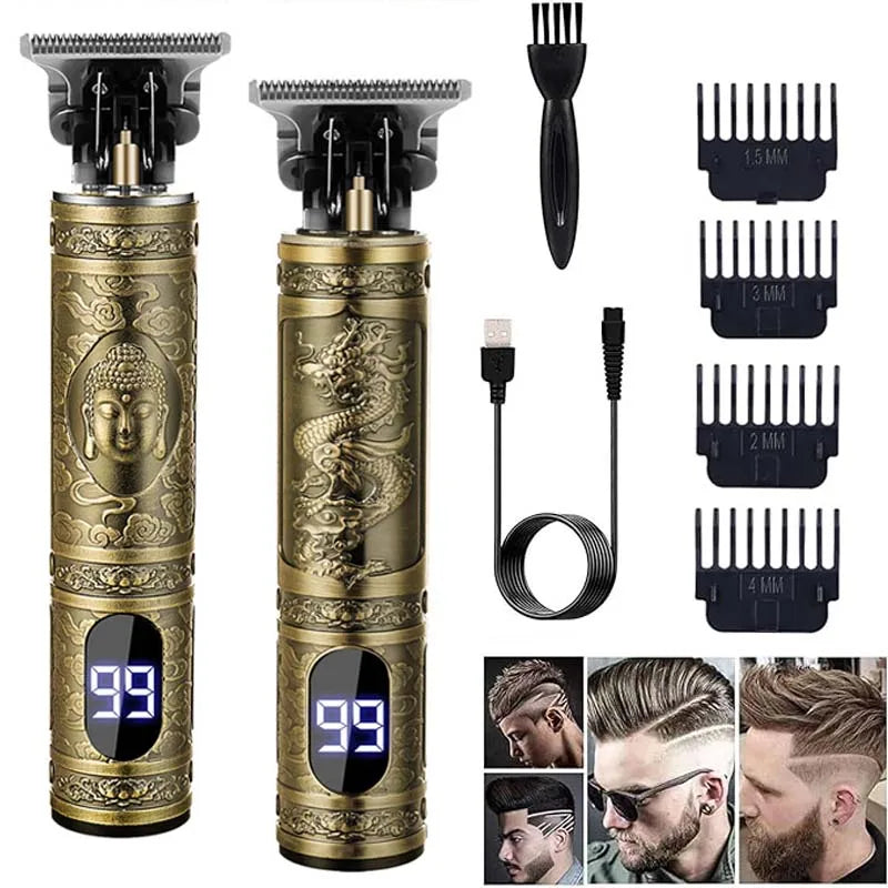Professional Hair Cutting Machine Vintage T9 Hair Clipper Cutting Machine For Men Shaver Trimmer Rechargeable Carving Mark Razor