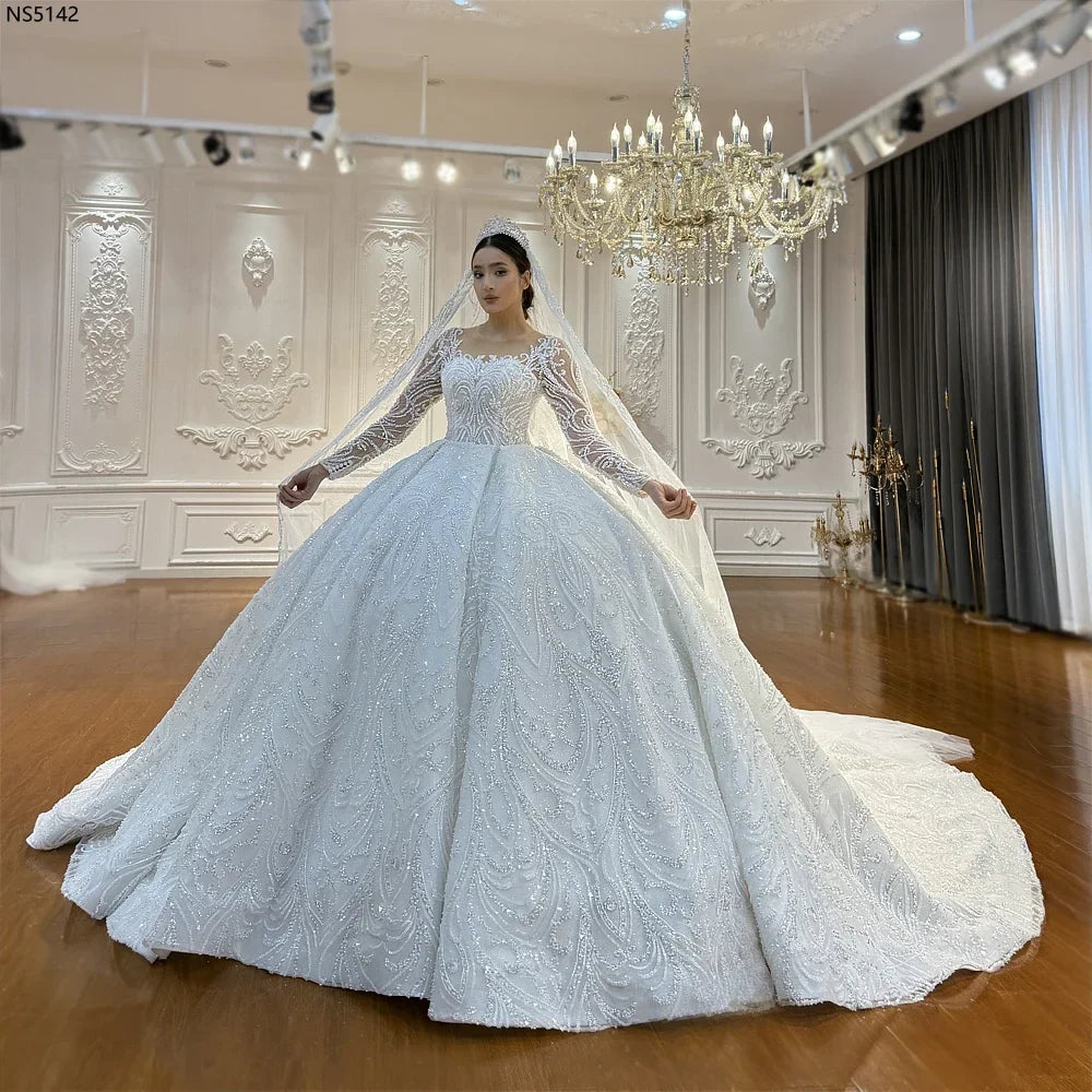 Customized Luxury Full Beading Luxury Wedding Dresses  Amanda Novias Official