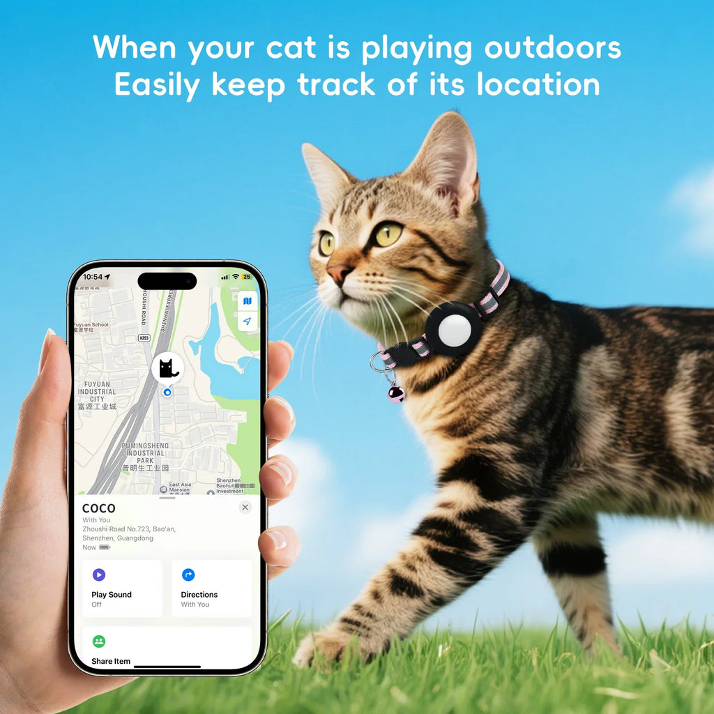 Adjustable Pet Collar Gps Tracker for Apple Find My IOS Finder Location Tracker Kits Pet Supplies Cat Pet Electronic Devices
