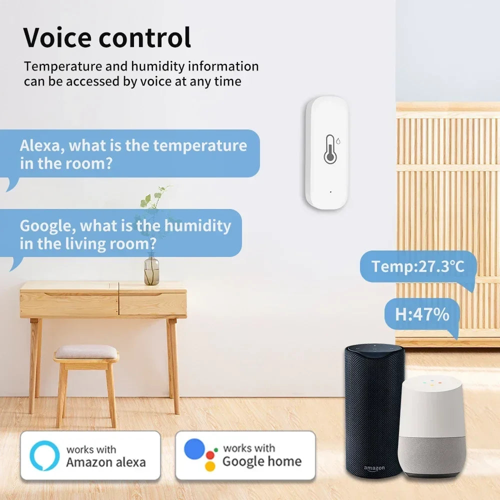 TNCE Tuya sensor temperature Humidity wifi or zigbee, Indoor Thermometer Hygrometer Monitor, smart life voice alexa google home