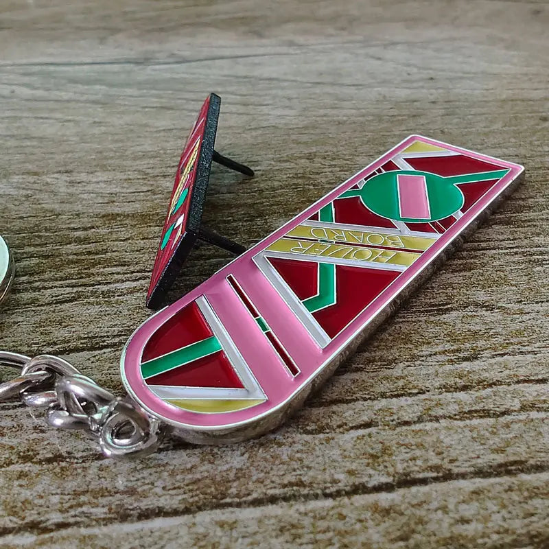 Back To The Future Enamel Pin Hover Board Lapel Pin Back To The Future Keyring Backpacks Briefcase Badge Brooch Fashion Jewelley