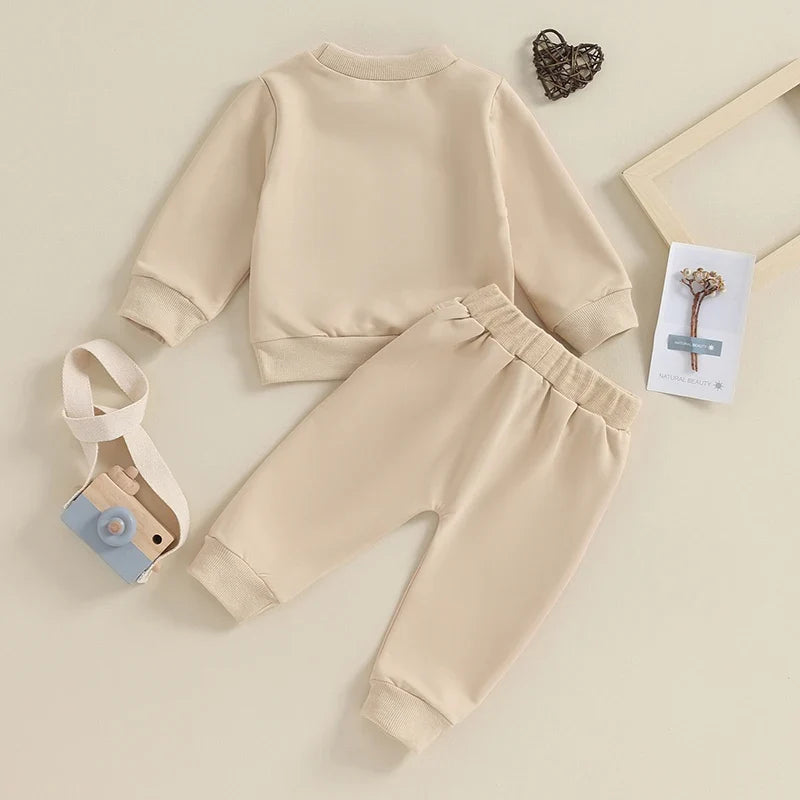 2023-09-20 Lioraitiin 0-3Y Newborn Toddler Baby Boy Fall Winter Outfits Letter Crewneck Sweatshirt Casual Pants Set 2Pcs Clothes