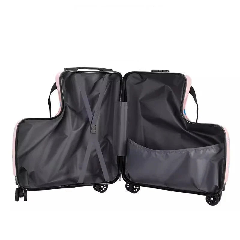 Children's Cute Cartoon Rideable Suitcase 20 inch Boarding Box Sitting Trolley Case Universal Wheel Baby Luggage