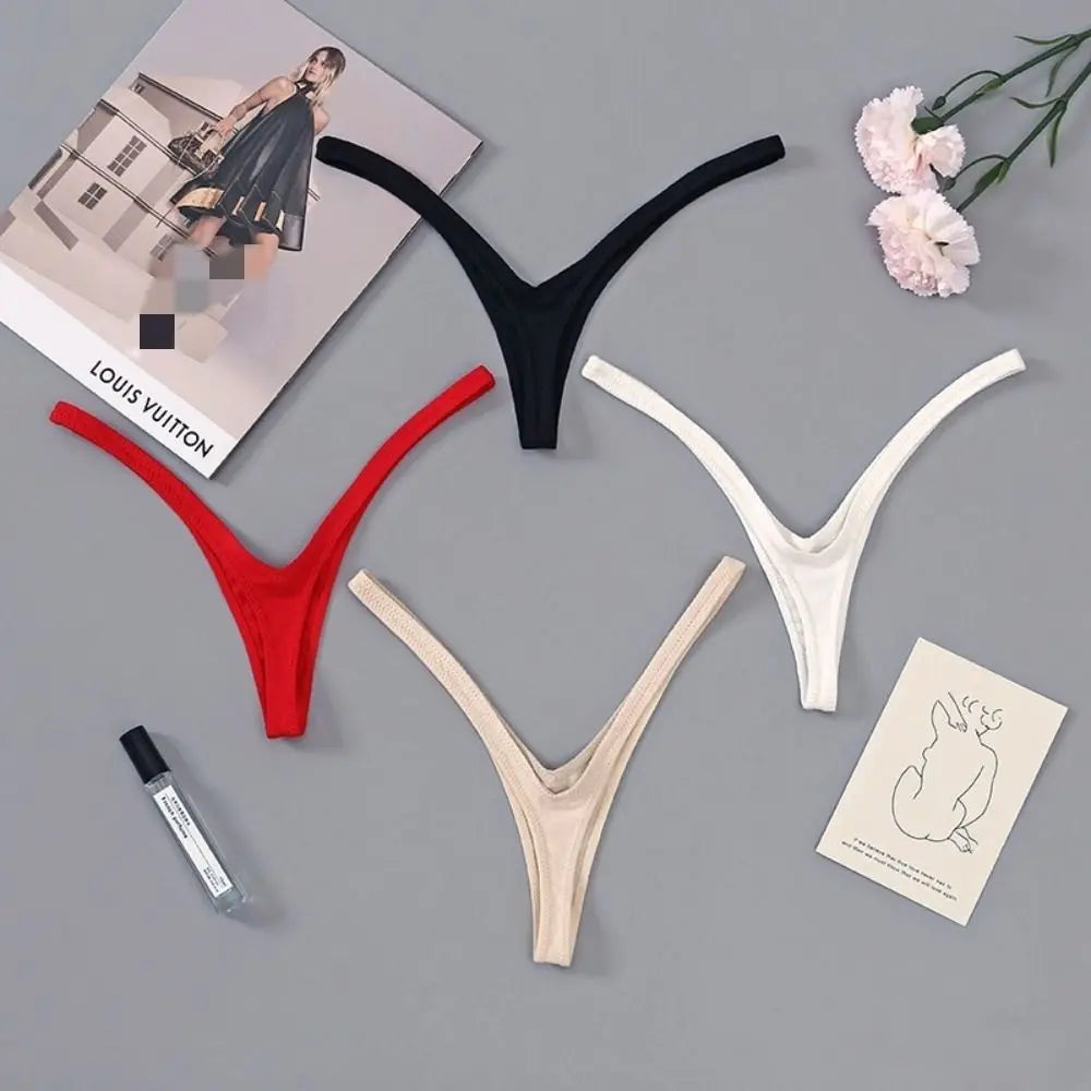Innovative Deep V Look Thong Panties Equipped with A Sophisticated Cotton Women Briefs Comfortable Breathable Low Waist Bikini