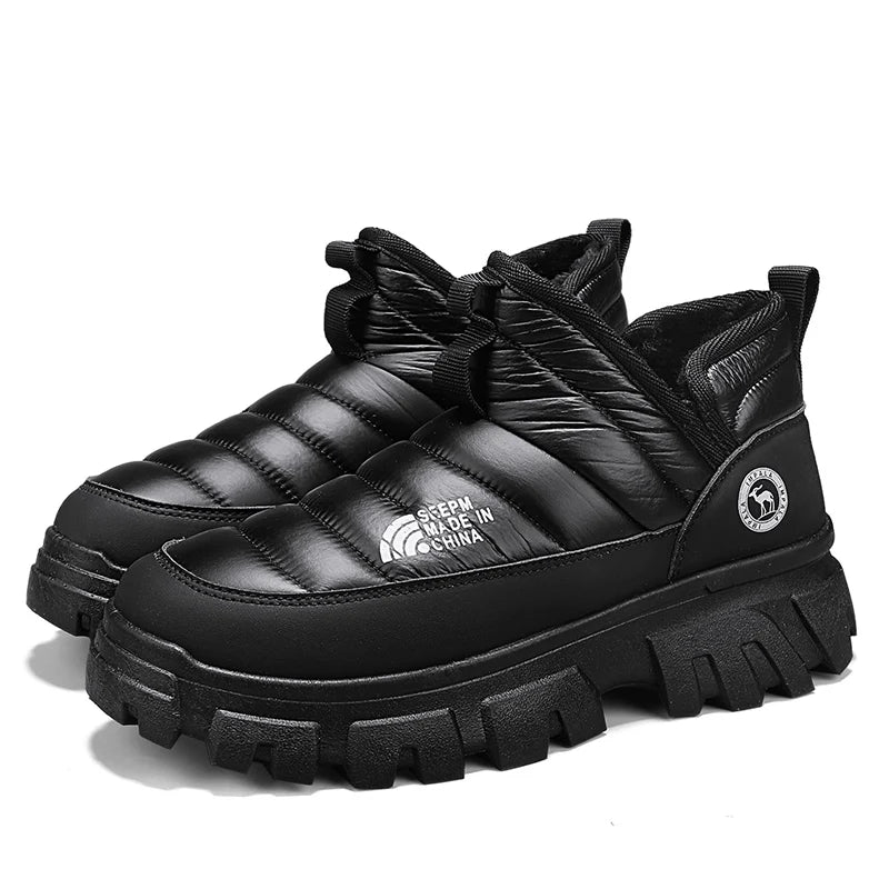 Men's Insulated Winter Snow Boots – Warm Cotton, Anti-Slip