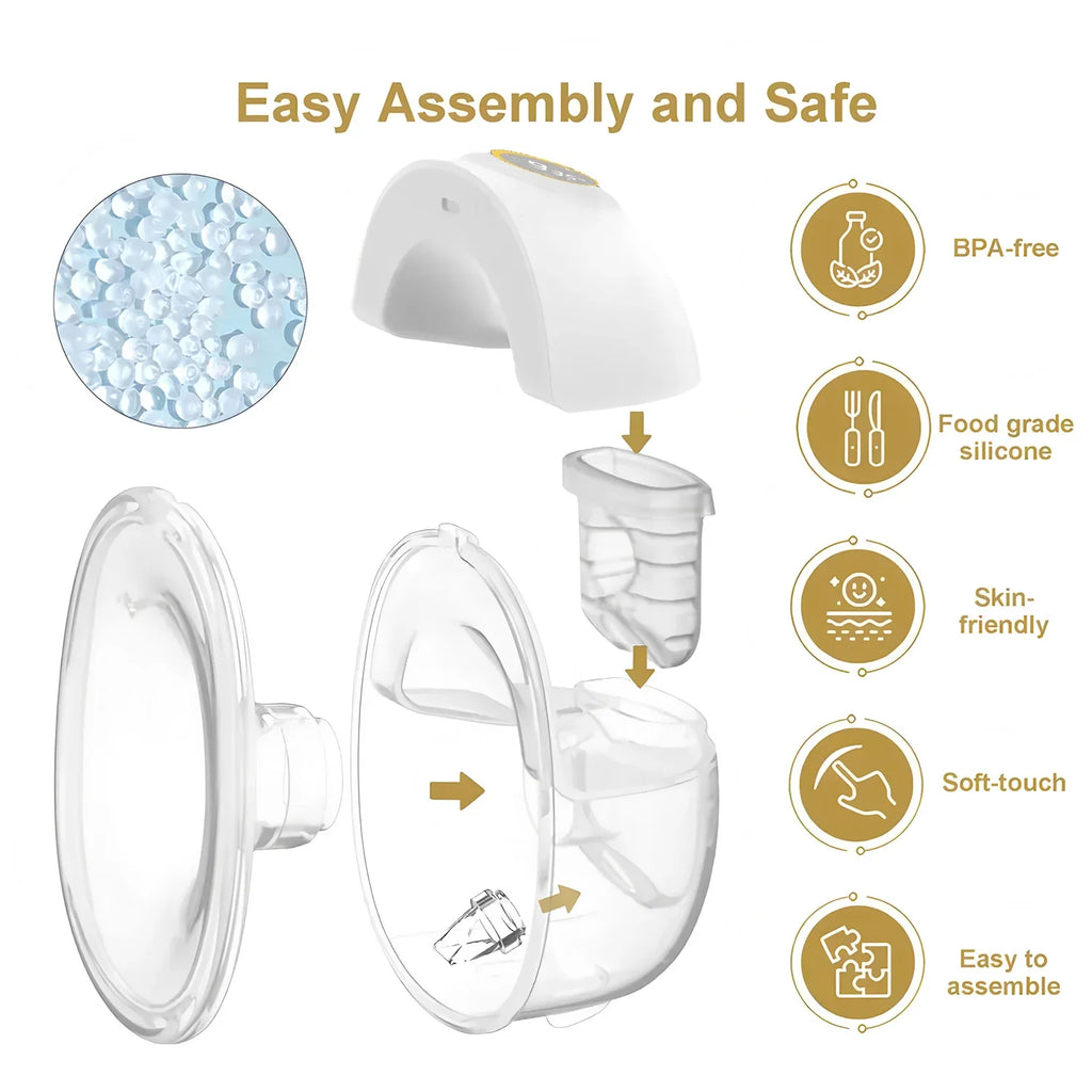 Electric Breast Pumps Portable Hands Free Wearable Breast Pump Silent Comfort Breast Milk Extractor Collector BPA-free
