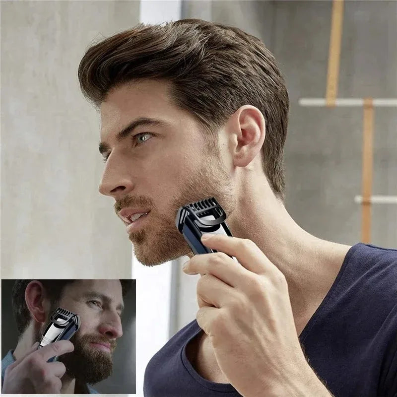 Kemei 632 0.5-10mm Adjustable Beard Hair Trimmer for Men Face Hair Cutting Machine Rechargeable Mustache Stubble Hair Clipper