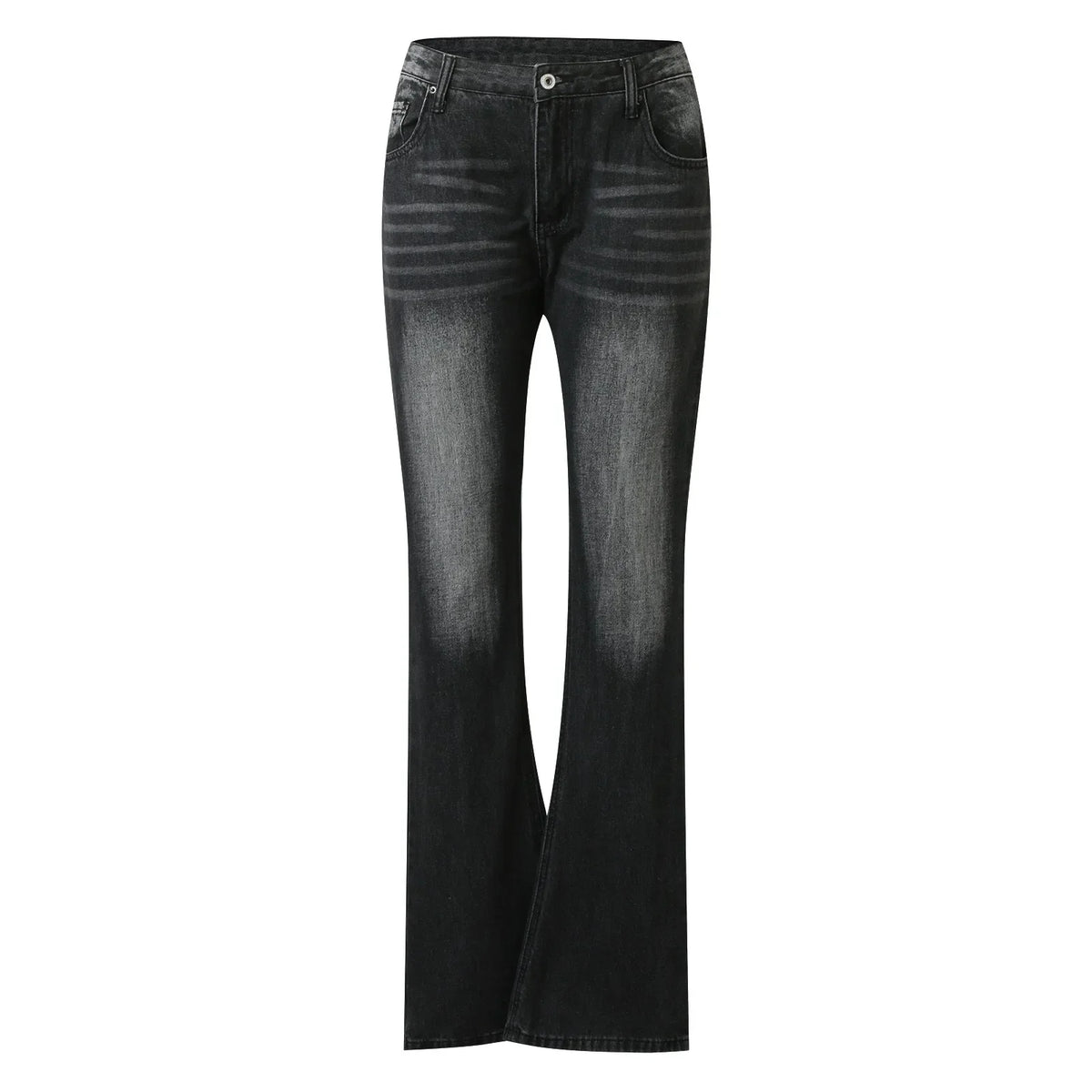 Jeans For Womens Stretch Mid Waisted Denim Pants Button Straight Leg Jeans Skinny Fit Denim Trousers Casual Ladies Streetwear