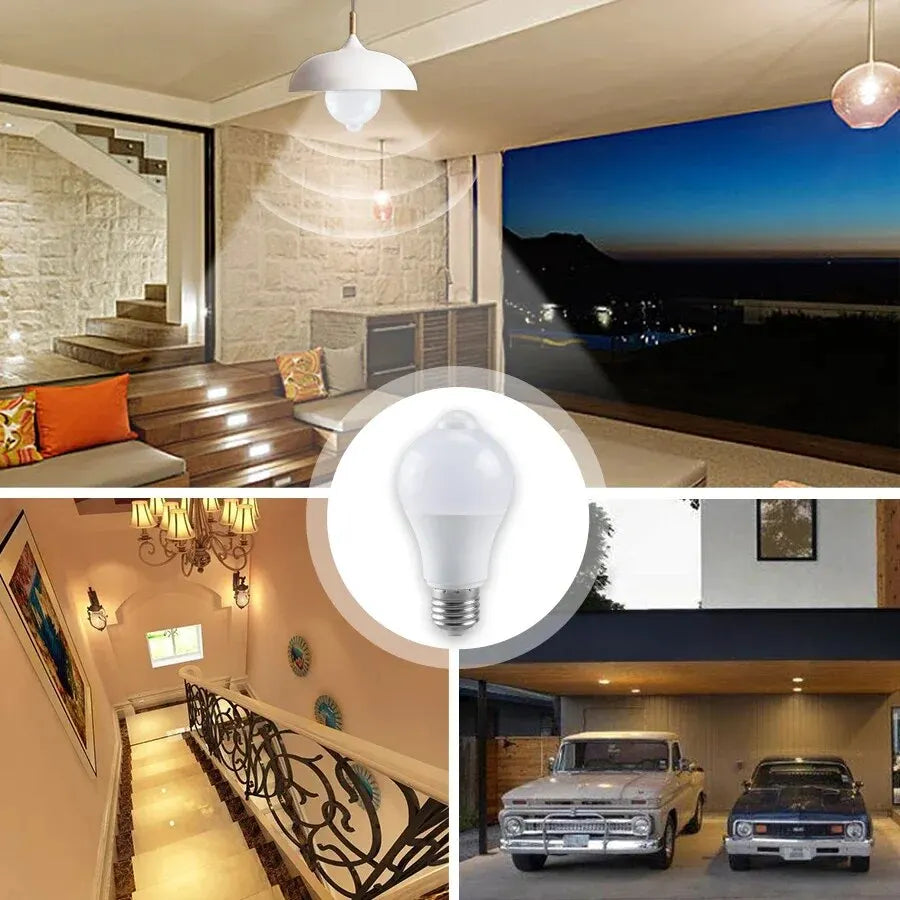 E27 LED Motion Sensor Bulb LED Lamp 85-265V PIR Sensor Light Bulb Auto ON/OFF Night Light For Porch Stairs Garage Security Light
