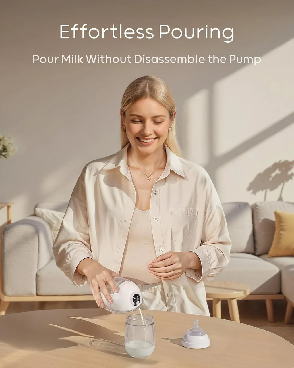 BornBL S32 Hands-Free Breast Pump, Wearable Breastfeeding Pump 4 Modes 9 Levels , Electric Breastmilk Pump Portable, 24mm Flange