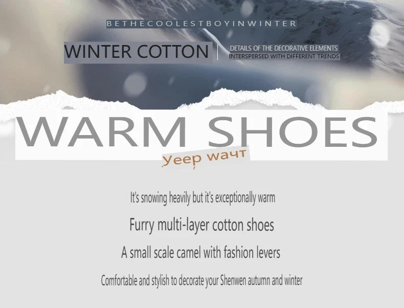 Men's Insulated Winter Snow Boots – Warm Cotton, Anti-Slip