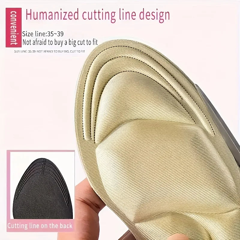 Memory Foam Insoles Women High-heel Shoes Insoles Anti-slip Cutable Insole Comfort Breathable Heel Protection Massage Shoe Pads