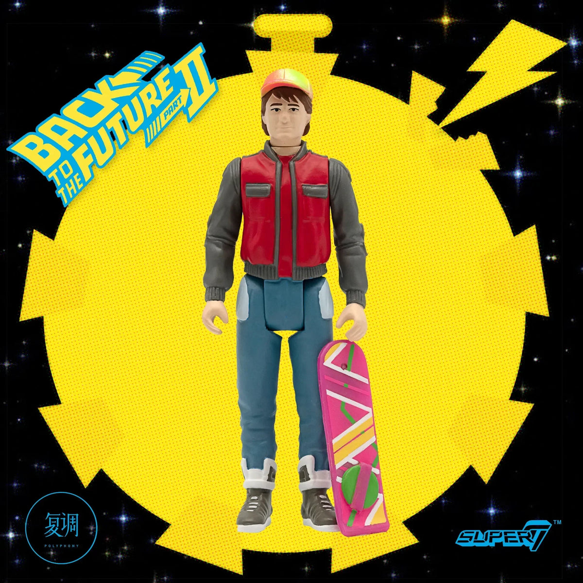In Stock Super7 ReAction Back To The Future Part II Marty McFly Hover Board Limited 3.75" Retro Action Figure