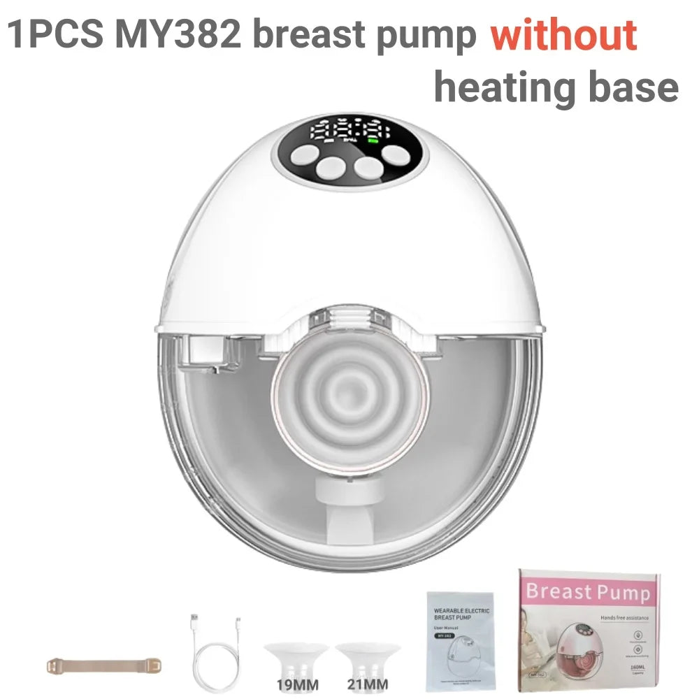 Upgrade Breast Pump Electric Handsfree BPA Free With Heating &UV Sterilize Lid Optional Silent Wireless Wearable Breastmilk Pump