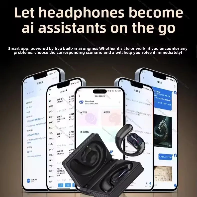 MONSTER AC530plus Version Wireless Bluetooth 6.0 earphones Large Speaker Ear-hook AI Intelligent Translation Headset Good Gift