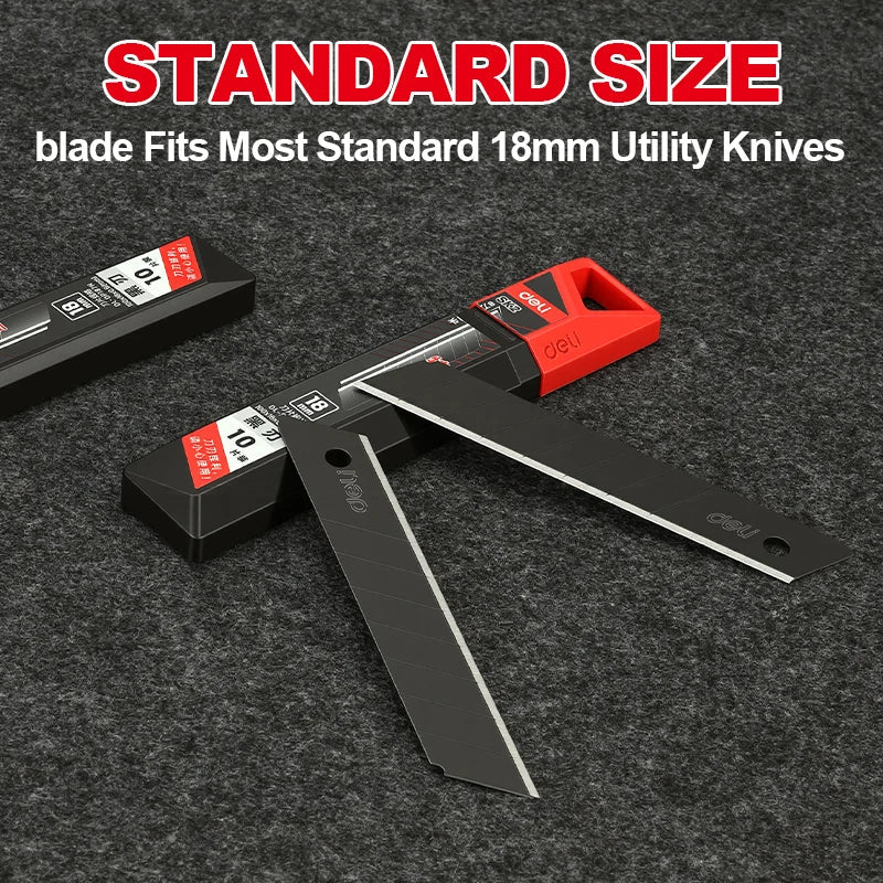 Heavy Duty 18mm Utility Knife Blades, 0.6mm Thick 60° Angle Alloy Steel, for Flooring, Packaging & Industrial Materials Cutting
