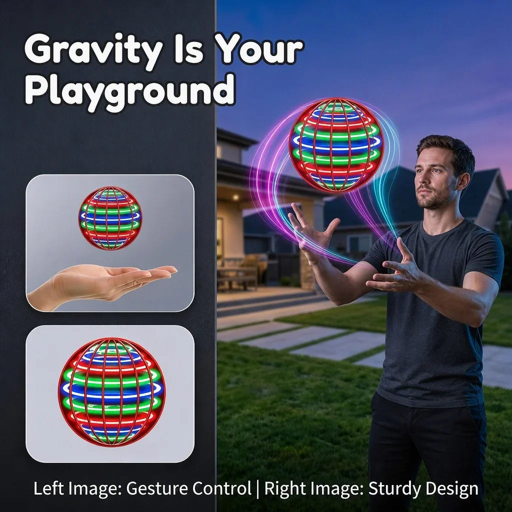 Flying Orb Galaxy Ball Toy, Hover Orb with Magic Boomerang & Floating Function, LED Glow Outdoor Indoor Fun Toy for Adults Teens