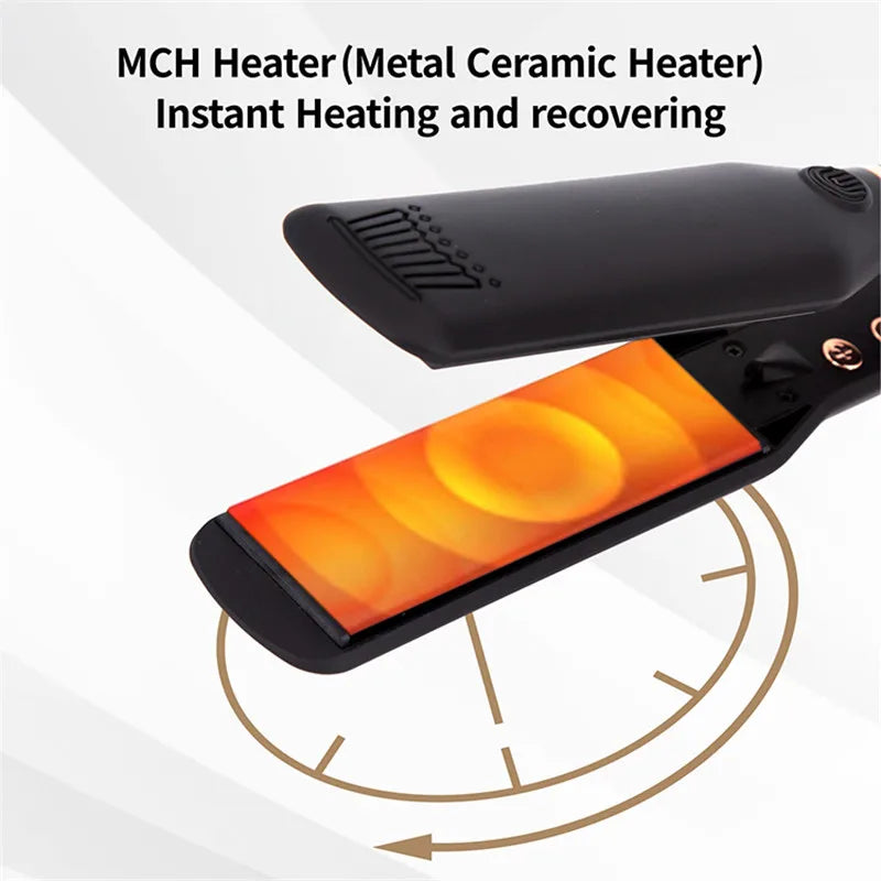 Hair Straightener Curler Professional High Temperature Fast Heating 450℉ / 480℉ Keratin Treatment Hair Flat Iron Dual Voltage