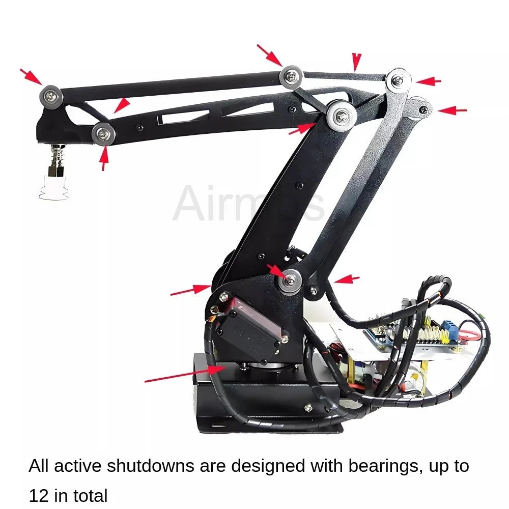 Big Load 4 DOF Air Pump Palletizing Robot Arm Manipulator Mechanical Claw with 25KG Digital Servo Motors Controller Robotics Toy