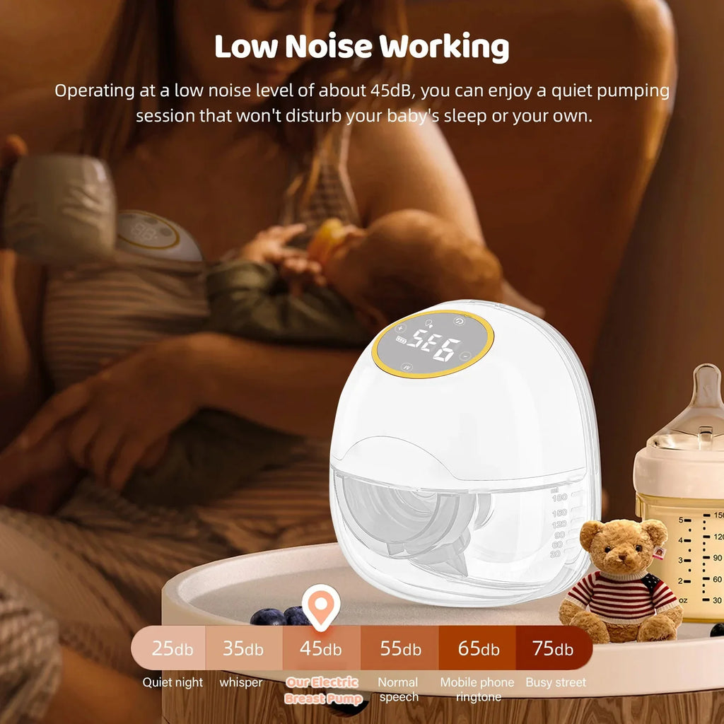 Portable 1PCS Electric Wearable Breast Pump Smart Silent Breast Milk Collection Hands-free Automatic Breast Pump Home Travel