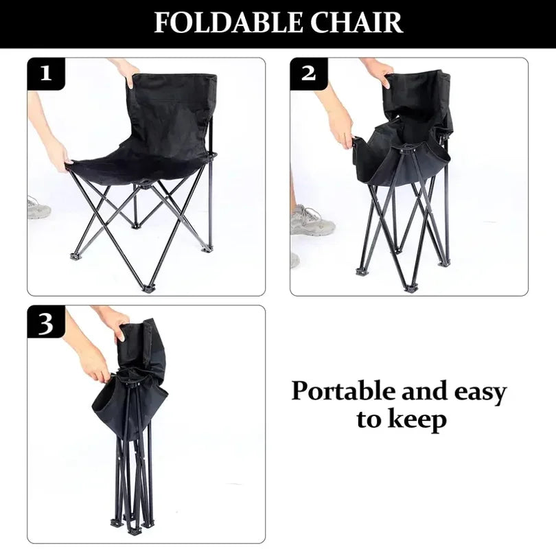 Outdoor Foldable Chair Camping Chair with Side Pocket Picnic Oxford Cloth Chairs Portable Beach Fishing Chairs Outdoor Chair