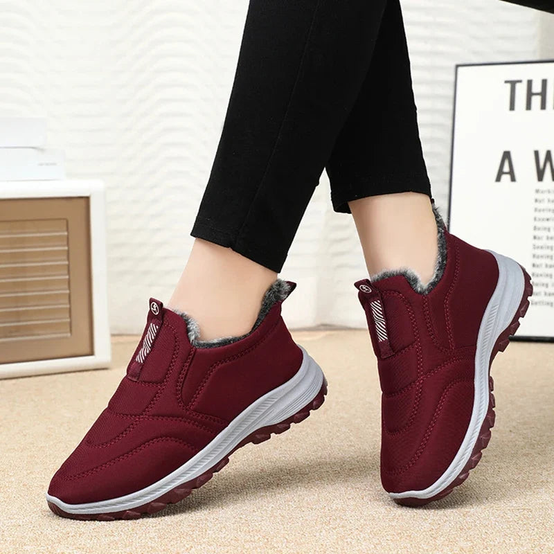 Women's Winter Snow Boots, Warm Lightweight Cotton, Non-Slip