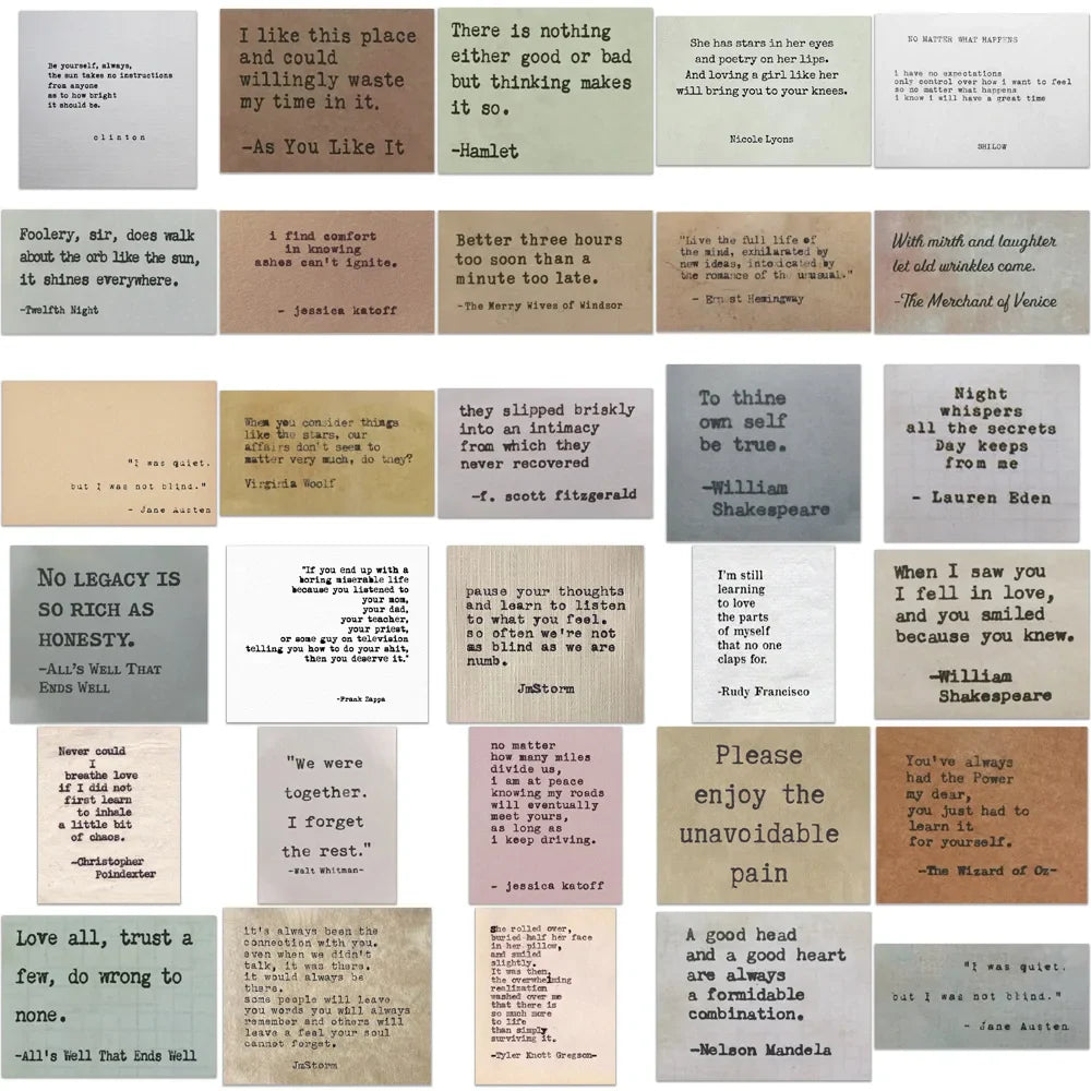 10/30/60pcs Motivational Phrases Vintage Stickers Inspirational Famous Quotes Decals DIY Scrapbook Fridge Laptop Phone Bike Car