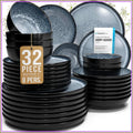 32 Piece Stoneware Dinnerware Set Dishwasher & Microwave Safe for 8