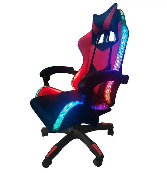 RGB LED Leather Gaming Chair Ergonomic Racing Office Seat with Massage Adjustable Swivel High Back Computer Gamer Furniture
