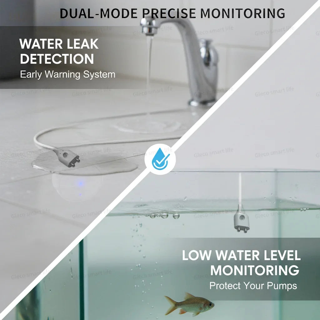 ZigBee Water Leak Sensor Alarm Smart Home Flood Leak Detector With Security Protection For Tuya Smart Life Z2M,Required Gateway