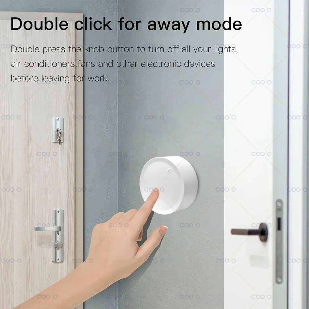 New Tuya ZigBee Smart Knob Switch DIY Wireless Scene Button Rotatable Dimmer Switch Home Appliances Automation Linkage Remoter
