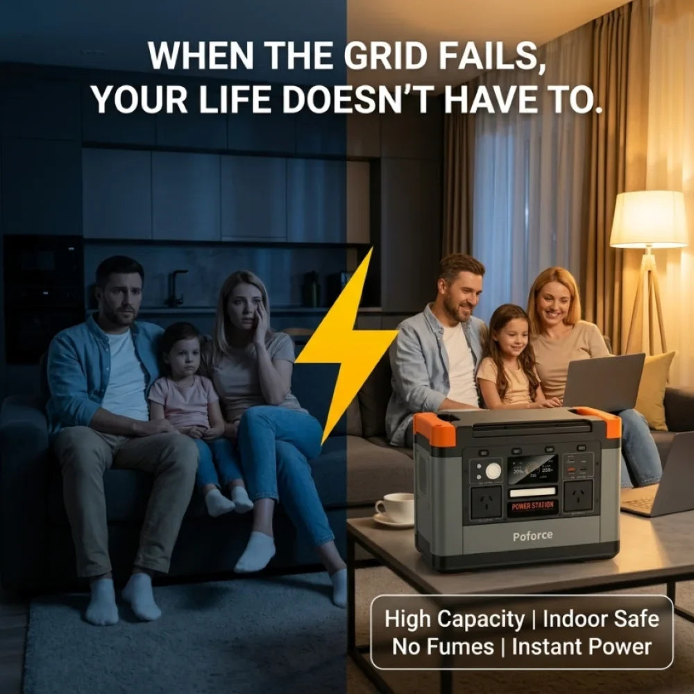 1500W 1008Wh LiFePO4 Solar Generator Portable Power Station for Home Backup Emergency Camping RV  3000W Peak Pure Sine Wave