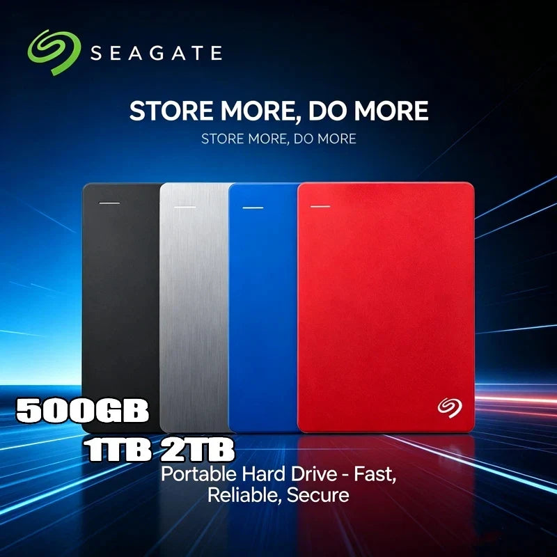 For Seagate External Hard Disk, 500GB/1TB/2TB, Ultra-Thin 2.5" Portable HDD, High-Speed for Fast Storage & Secure Backup