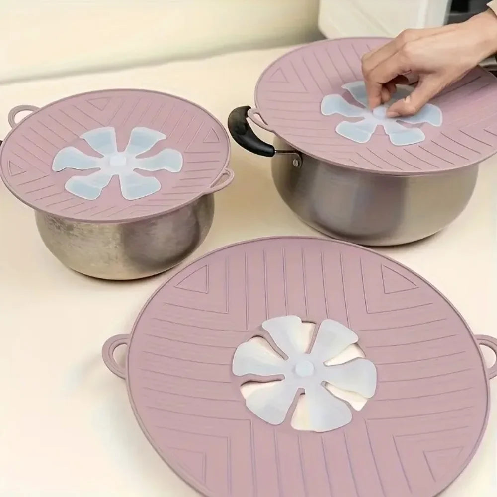 Boiling Protection Cover - High Temperature Resistant Silicone, Microwave Splash Cover, Vent Design, Detachable, Easy to Clean