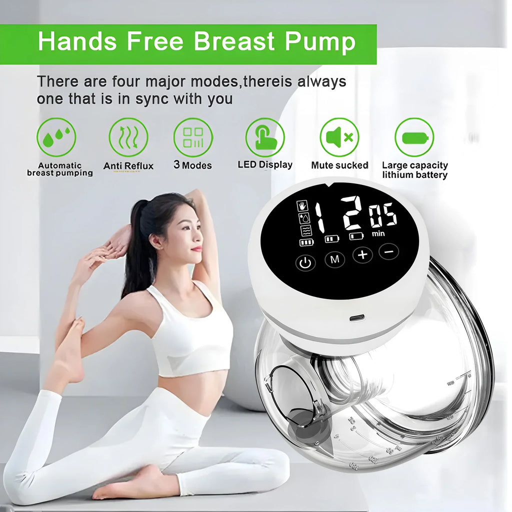Wearable Breast Pump Electric 4 Modes 9 Gear Smart USB Charge Milk Collectors Portable Breast Milk Pump Machine with LED Screen