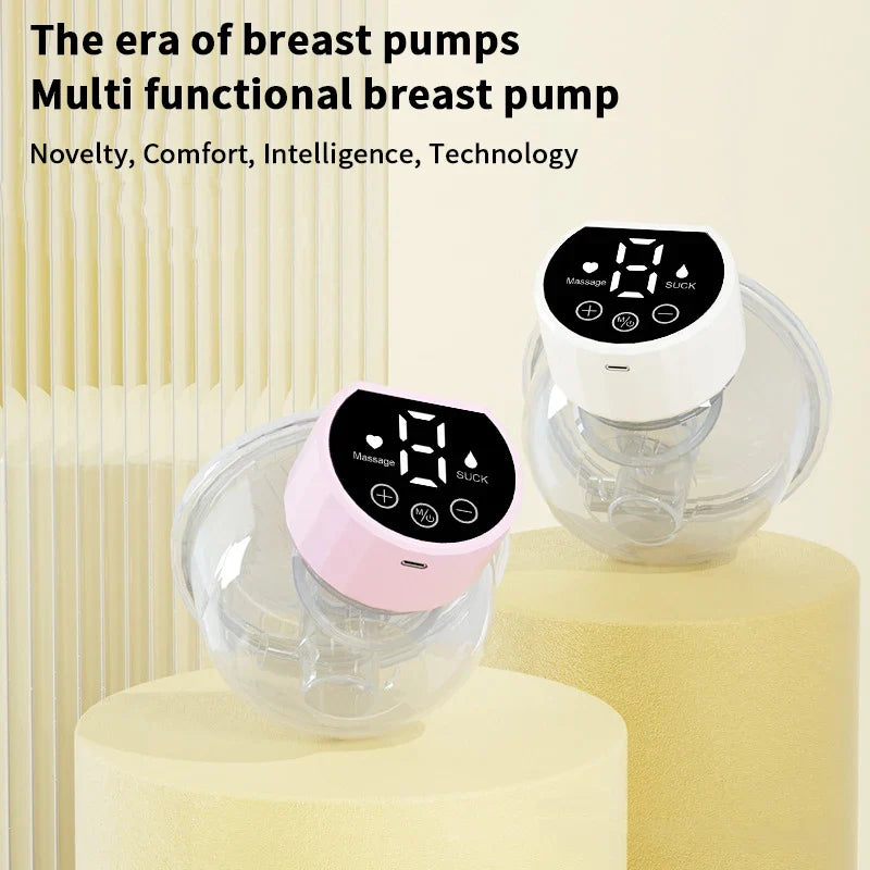 Portable Hands-Free Electric Breast Pump with Prolonged Battery Life and Illuminated Screen