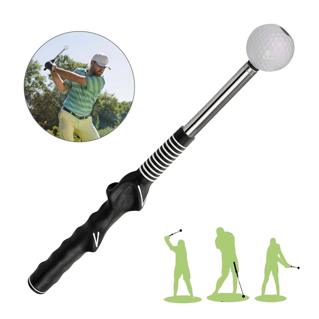 Retractable Golf Swing Training Aid Rhythm Click Sound Golf Grip Trainer Attachment for Indoor Practice Golf Accessories