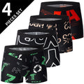 4 Pack Europe And America Size Men'S Solid Color Sexy Boxer Underwear Antibacterial Breathable Plus Size Men'S Shorts Underwear