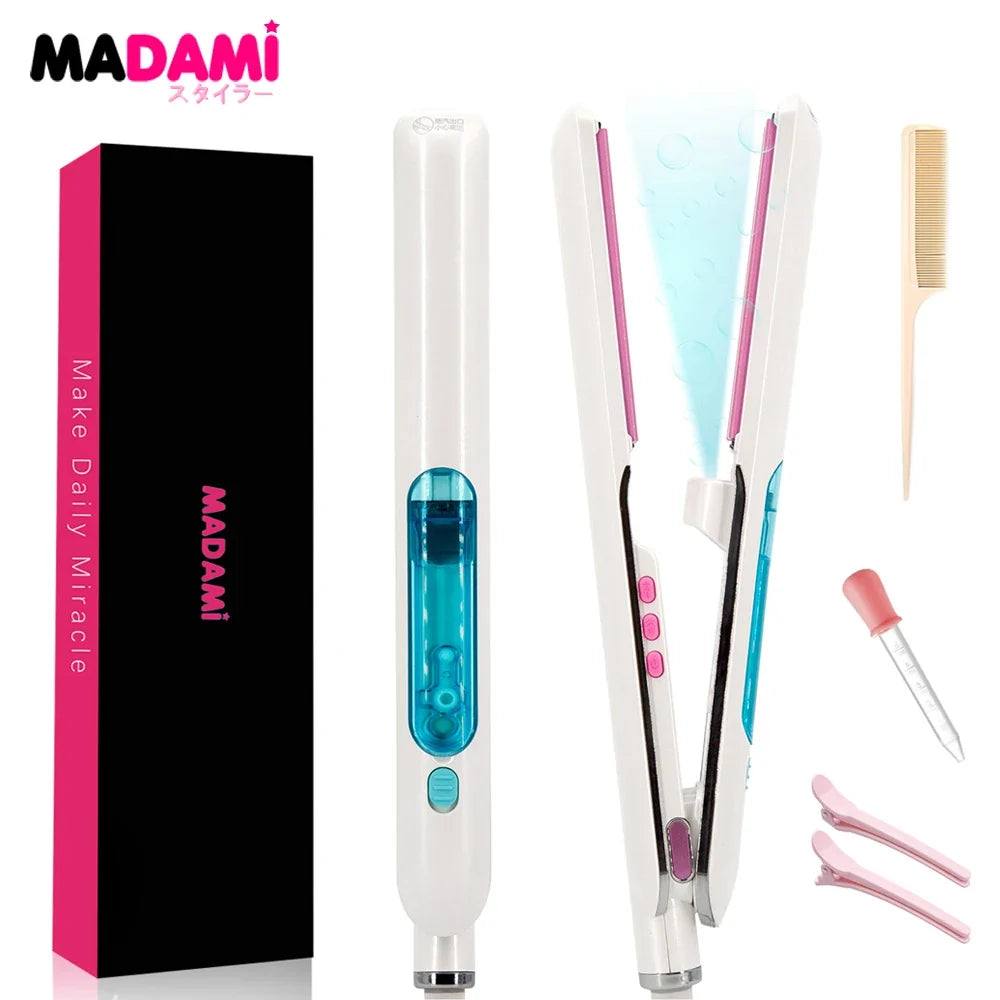 Steam Hair Straightener Professional Ceramic Coating Plate Vapor Hair Flat Iron 230℃ Straightening Iron 1 Inch