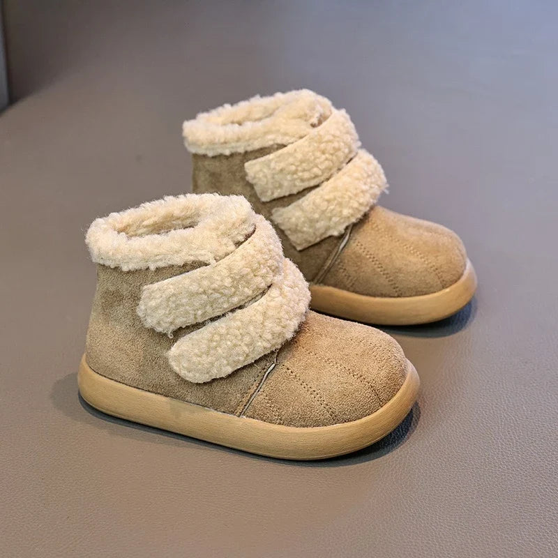 Girls' Winter Boots – Warm Plush Ankle Boots for Outdoor