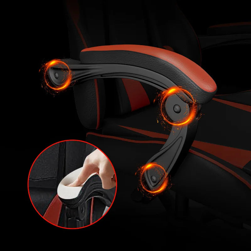 2026 New Home and Commercial LED Light Bluetooth Audio E-sports Chair Rotatable Lifting Roller Back Chair with Leg Rest High Qua