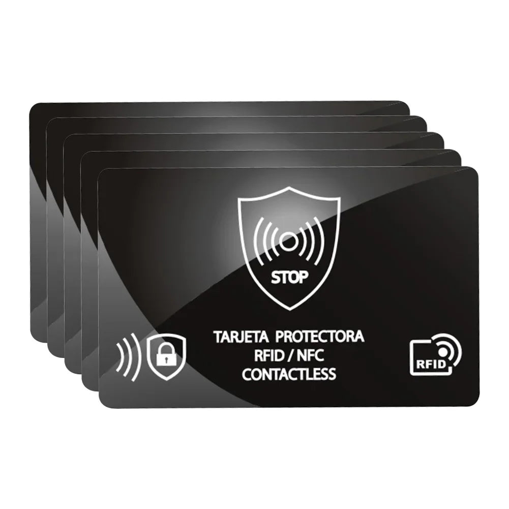 5Pcs RFID Blocking Card Ultra Thin NFC Debit Credit Card Passport Protector RFID Card Blocker for Passport Case Purse