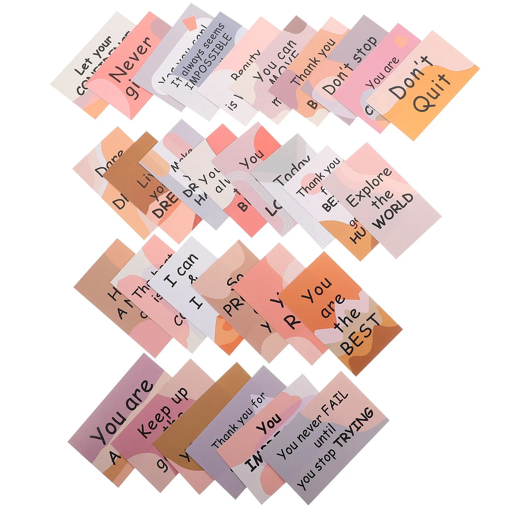 30Pcs Motivational Cards Small Encouragement Cards Colorful Motivational Cards English Words Cards Inspirational Quote Cards