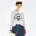 Women's White Long Sleeve Motivational Quote T-Shirt - TODAY IS GLORIOUS 255202