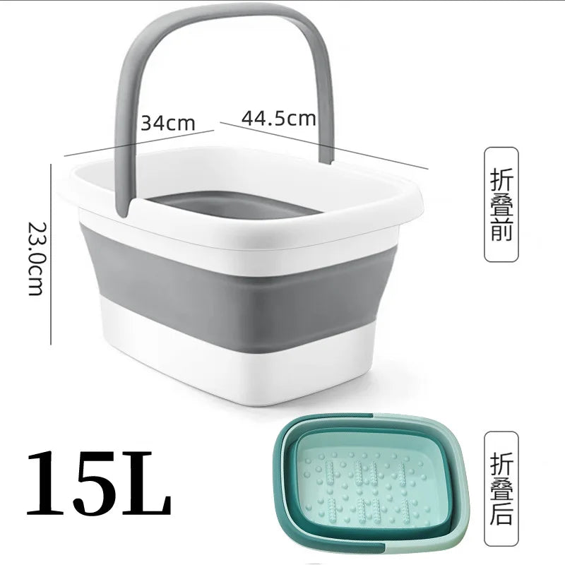 Portable Foot Soaking Tub 2026 - Deep Foldable Design for Home Massage, Knee & Foot Bath Bucket, Compact Plastic Basin