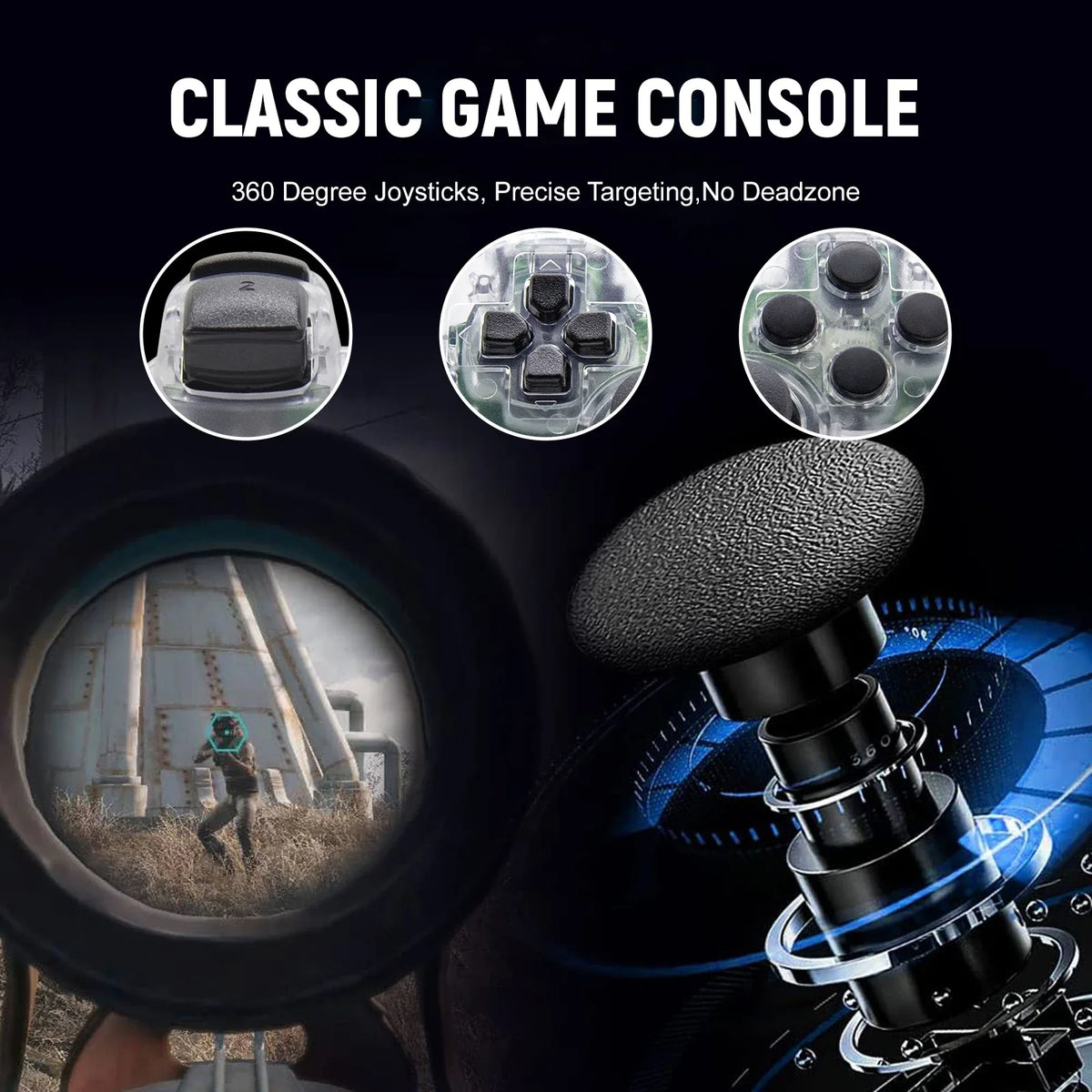 Gamepads For Playstation 3 PS3 Consoles PC/Android TVs /Game Boxes 360°Joysticks Precise Targeting No Deadzone Game Controller