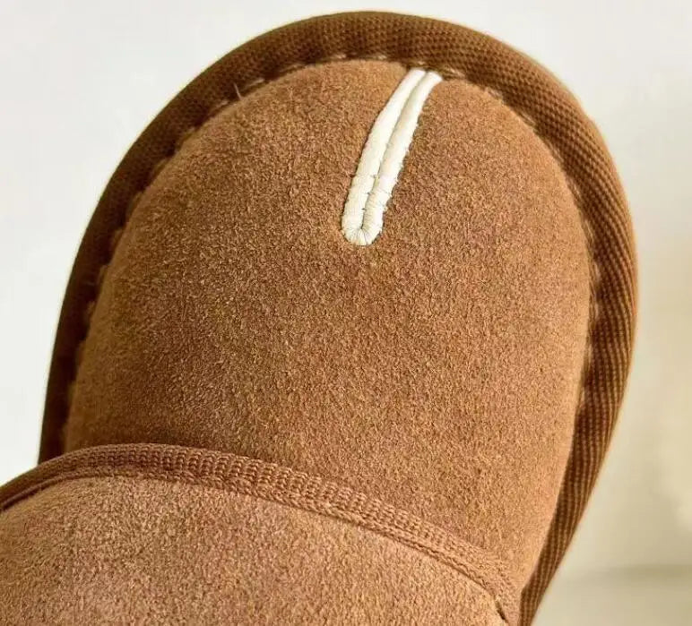 Kids Winter Snow Boots, Warm Plush Faux Suede, Anti-Slip