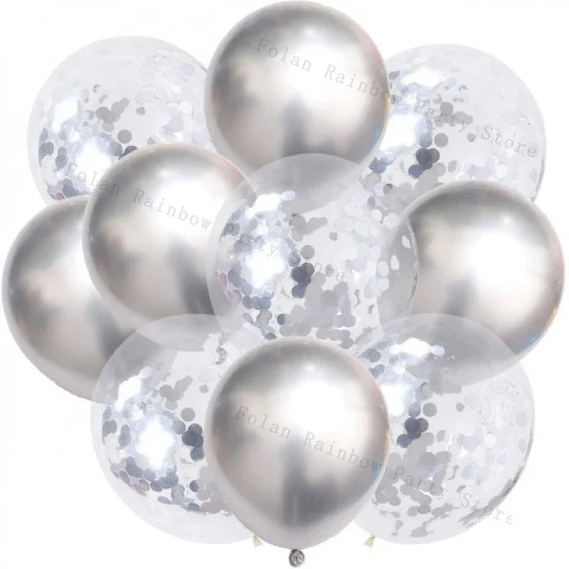 10/30/50/100pcs 1012 Inch White Golden Balloons Pastel Ballon Golden Confetti Balloons for Birthday Weddings Anniversary