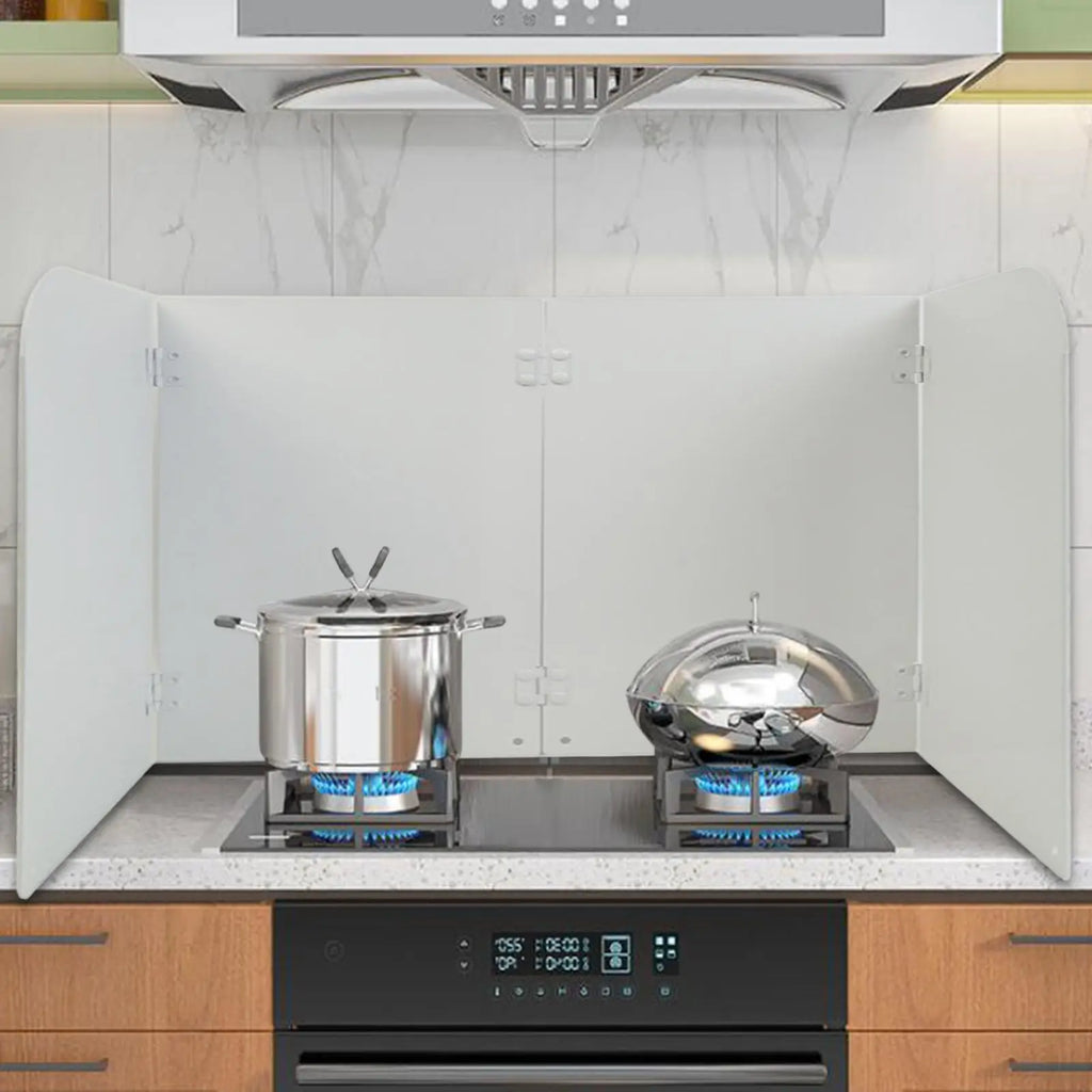 4 Sided Splatter Guard Kitchen Gadgets Oil Splatter Screen Board Splatter Guard for Kitchen for Gas Top Accessories