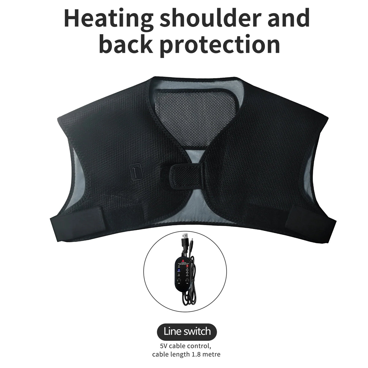 Electric Heating Shoulder Braces 3 Heating Functions Shoulder Back Muscle Relaxation Hot Compress Anti-fatigue Back Heated Vest